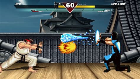 Ryu Vs Sub Zero High Level Insane Fight Youtube