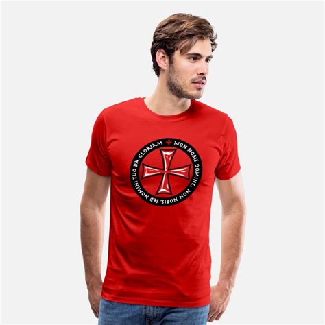 Cross Knights Templar Crusader Non Nobis Domine Mens Premium T Shirt