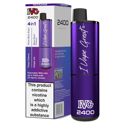 Ivg 2400 Multi Flavour Purple Edition Vape Direct Store