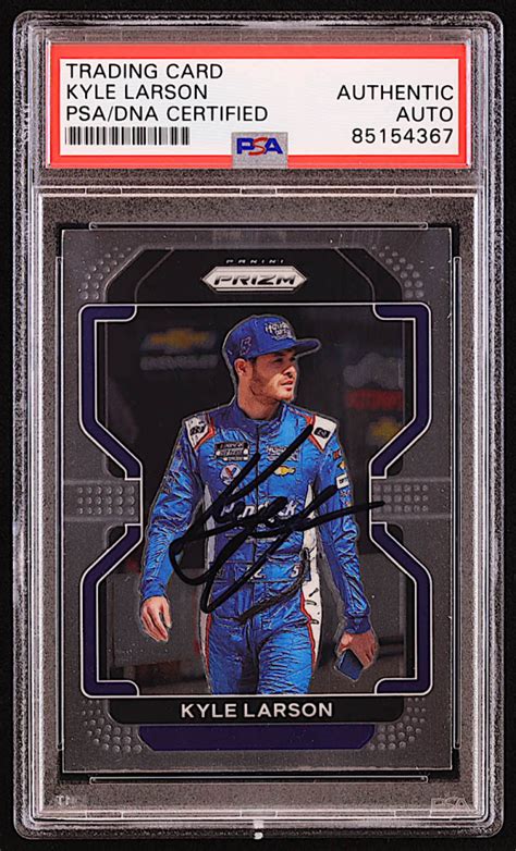 Kyle Larson Signed 2022 Panini Prizm 1 PSA Pristine Auction