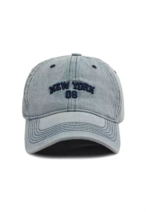 Buy Kings Collection New York Embroidery Light Blue Denim Baseball Cap