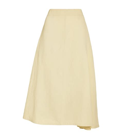 Womens Jil Sander Green Linen Midi Skirt Harrods Us