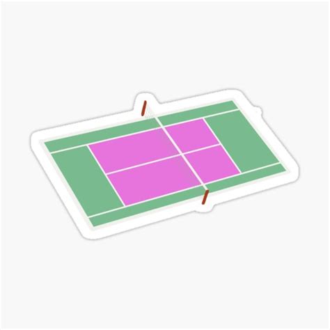 Pink And Green Tennis Court Sticker Sticker For Sale By Madsskeen