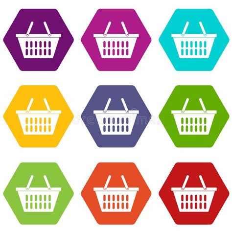 Hexahedron Determinado Del Color De Compras Del Icono Pl Stico De La