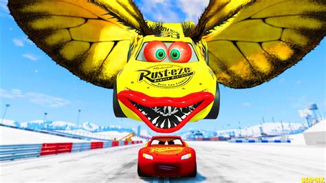 Epic Escape From The Lightning Mcqueen Big Butterfly Eater Cyborg