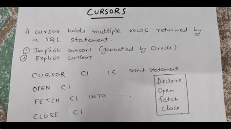 CURSORS IN PL SQL WITH EXAMPLES PL SQL TUTORIAL QuadExcel