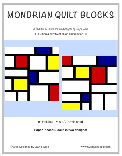 Twiggy And Opal Mondrian Blocks Pattern Release