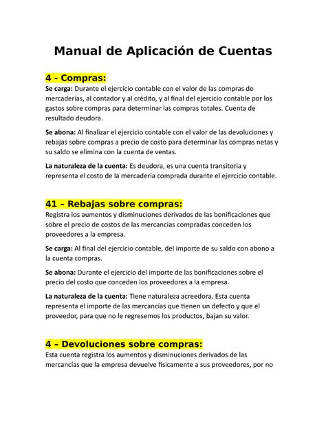 Manual De Aplicaci N De Cuentas Inventarios Manual De Aplicaci N De