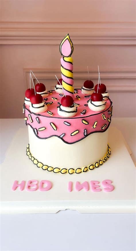 Cute Comic Cake Ideas For Any Occasion Pink Icing Drip Sprinkles