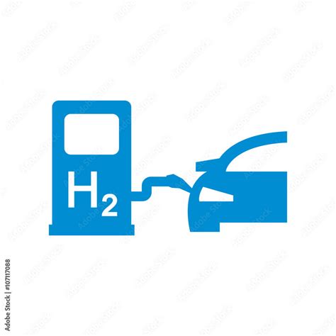 Vector Car Hydrogen Station Icon Fuel Cell Car Stock Vector Adobe Stock