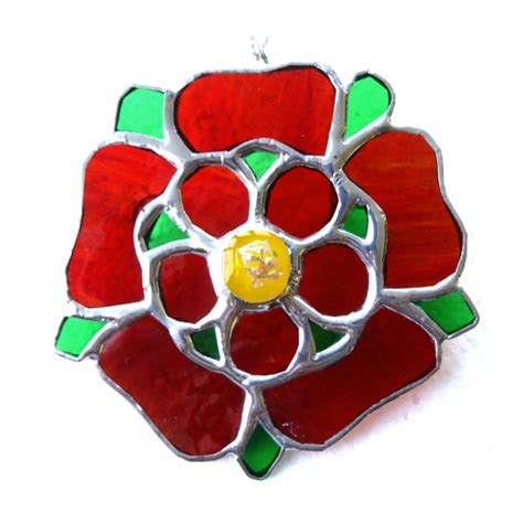 Lancashire Rose Suncatcher Stained Glass Folksy