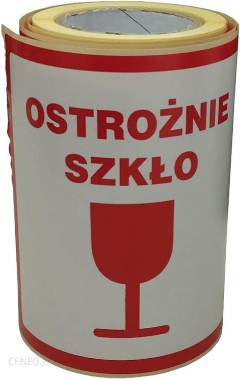 Top Chem Top Chem Etykieta Z Nadrukiem Ostrożnie Szkło 10X10Cm 100Szt