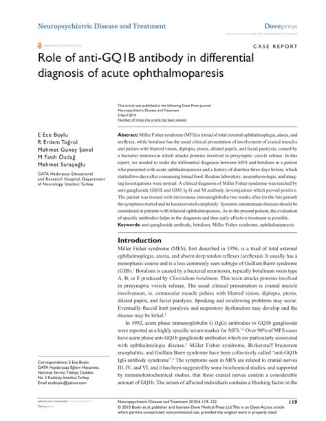 (PDF) Role of anti-GQ1B antibody in differential diagnosis of acute ...