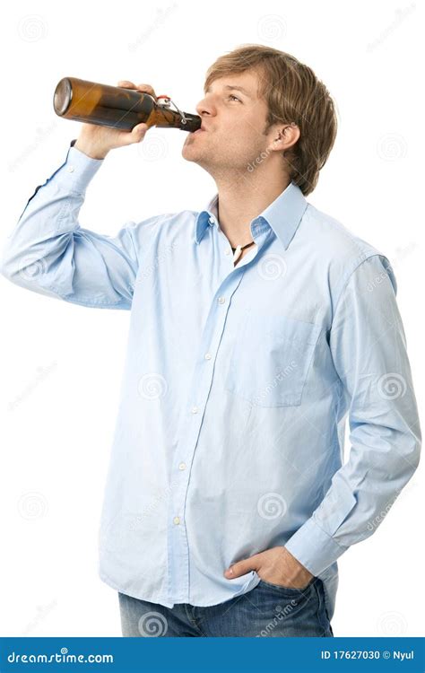 Casual Young Drinking Beer Stock Photo Image 17627030