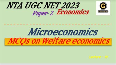 Welfare Economics MCQ For UGC NET Microeconomics MCQ For UGC NET Exam