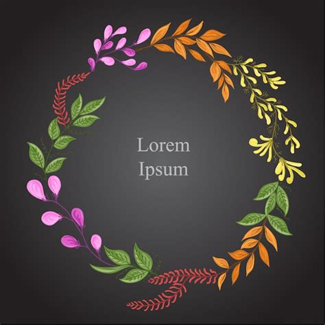 Free Vector Leaves Wreath Design