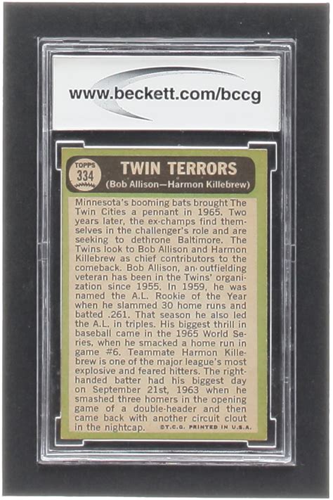 Bob Allison Harmon Killebrew Topps Twin Terrors Bccg