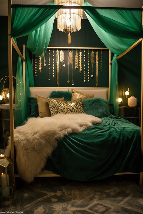 Emerald And Sage A Boho Bedroom Dream Green Bedroom Decor Bedroom Green Bedroom Interior