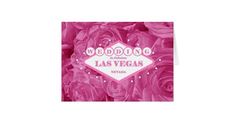 PRETTY PINK ROSES Las Vegas WEDDING Card | Zazzle