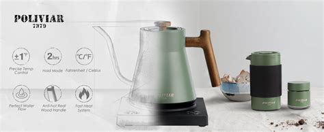 Poliviar Electric Gooseneck Kettle W Electric Tea Kettle W Teak