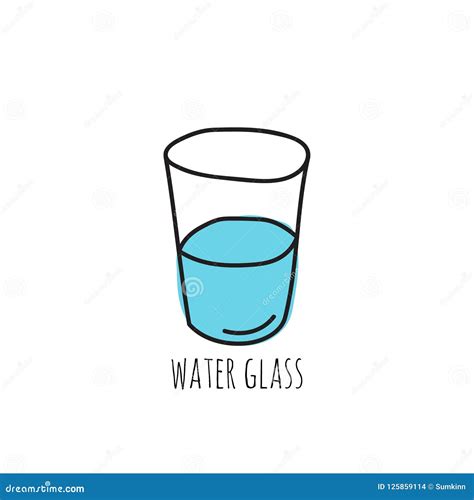 Glass Cup With Water Stock Vector Illustration Of Clean 125859114