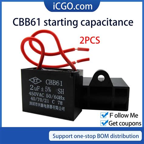 2pcs CBB61 Starting Capacitance AC Fan Capacitor 450V CBB Motor Run