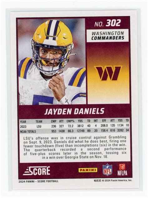 Score Rookies Jayden Daniels Rc Ebay