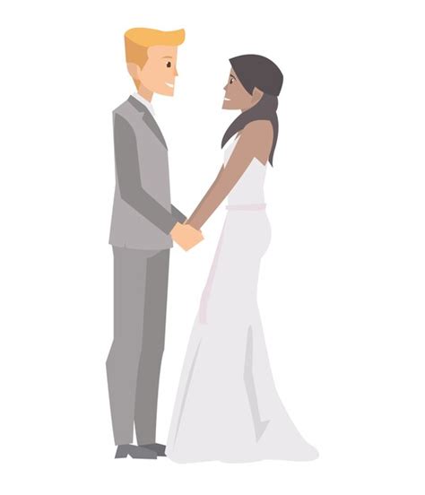 Premium Vector A Married Couple Holding Hands In Wedding Ceremony