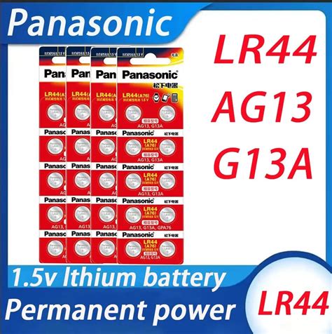 5PCS Lot Panasonic LR44 A76 LR 44 AG13 LR1154 SR1154 SR44 SR44SW SR44W