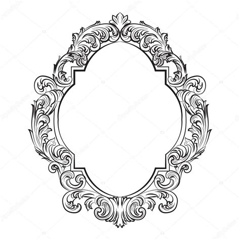 Glamorous Baroque Rococo Mirror Frame Set Stock Vector Inagraur