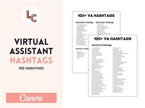 Virtual Assistant Hashtags Virtual Assistant Hashtag Ideas Etsy