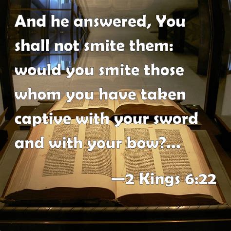 2 Kings 6:22 And he answered, You shall not smite them: would you smite ...