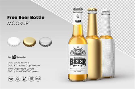 Beer Bottle Mockup Set Premium Version Free Psd Templates