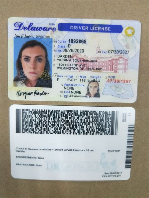 Delaware Driver License Psd Template Driving License Template