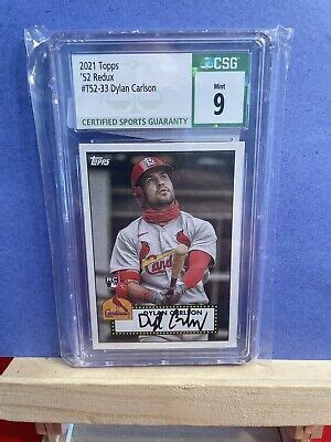 Dylan Carlson 2021 Topps 52 Redux CSG 9 Autographed Cardinals EBay