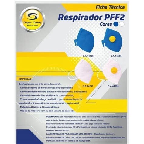 Respirador Pff2 Máscara Branca Kit 150 Unidades Super Safety em