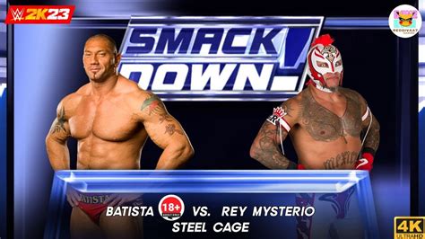 Full Match Rey Mysterio Vs Batista Steel Cage Match Smackdown