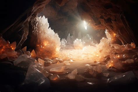 Cave Glowing Crystal Nature AI Premium Photo Rawpixel