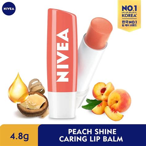 NIVEA Lip Care Caring Lip Balm Peach Shine 4 8g Shopee Malaysia