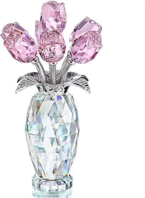 Amazon H D Hyaline Dora Pink Crystal Rose Bouquet Figurine