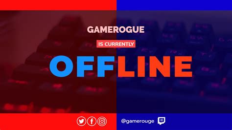 Red Blue Twitch Offline Banner Maker - Mediamodifier