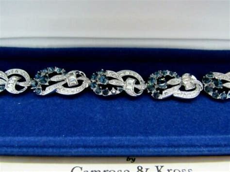 Jackie Kennedy Bracelet - Silver with Blue Stones - Size 7 - 115