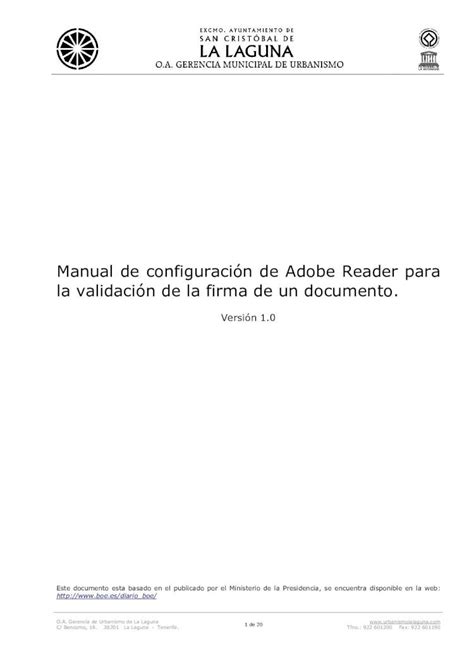 PDF Manual de configuración de Adobe Reader para la validación