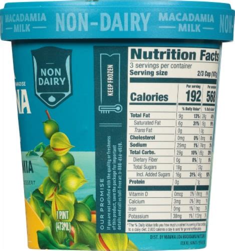 Mauna Loa Macadamia Milk Mango Lilikoi Dairy Free Frozen Dessert 1