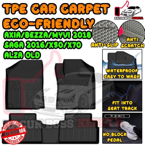 New Stock Upgraded Tpe Car Mat Car Carpet Karpet Kereta Tpe For