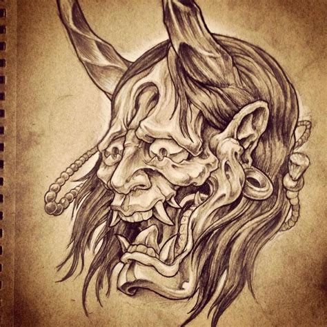 Japanese Oni Mask Drawing At Getdrawings Free Download