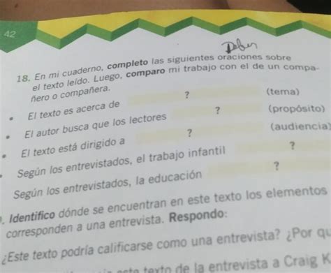 Ayuda En Mi Cuaderno Completo Las Siguientes Operaciones Sobre El Texto