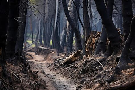 Premium Ai Image Photo Of Forest Fire Aftermath With Charred Trees