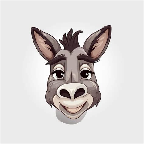 Premium Ai Image Cartoon Donkey Face 2d Clipart Design