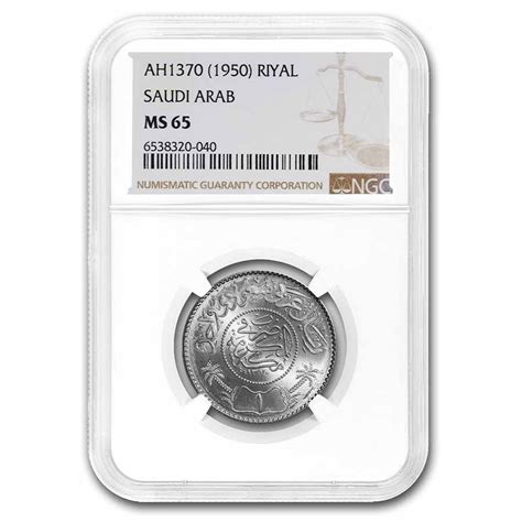 Buy Ah1370 1950 Saudi Arabia Silver Riyal Ms 65 Ngc Apmex